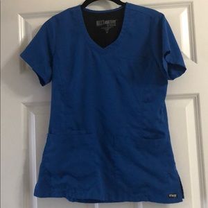 Greys Anatomy Royal Blue Scrub Top XS